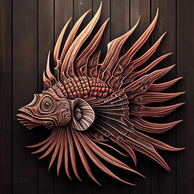 3D model Indian lionfish fish (STL)